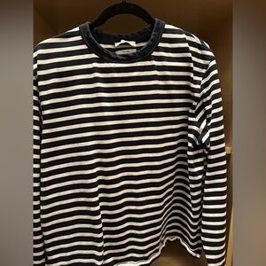 COS black and white striped relaxed long sleeve